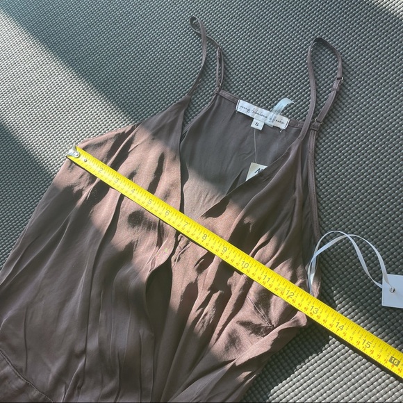 Young Fabulous & Broke Jameson Satin Mini Wrap Slip Dress Brown - Picture 6 of 8